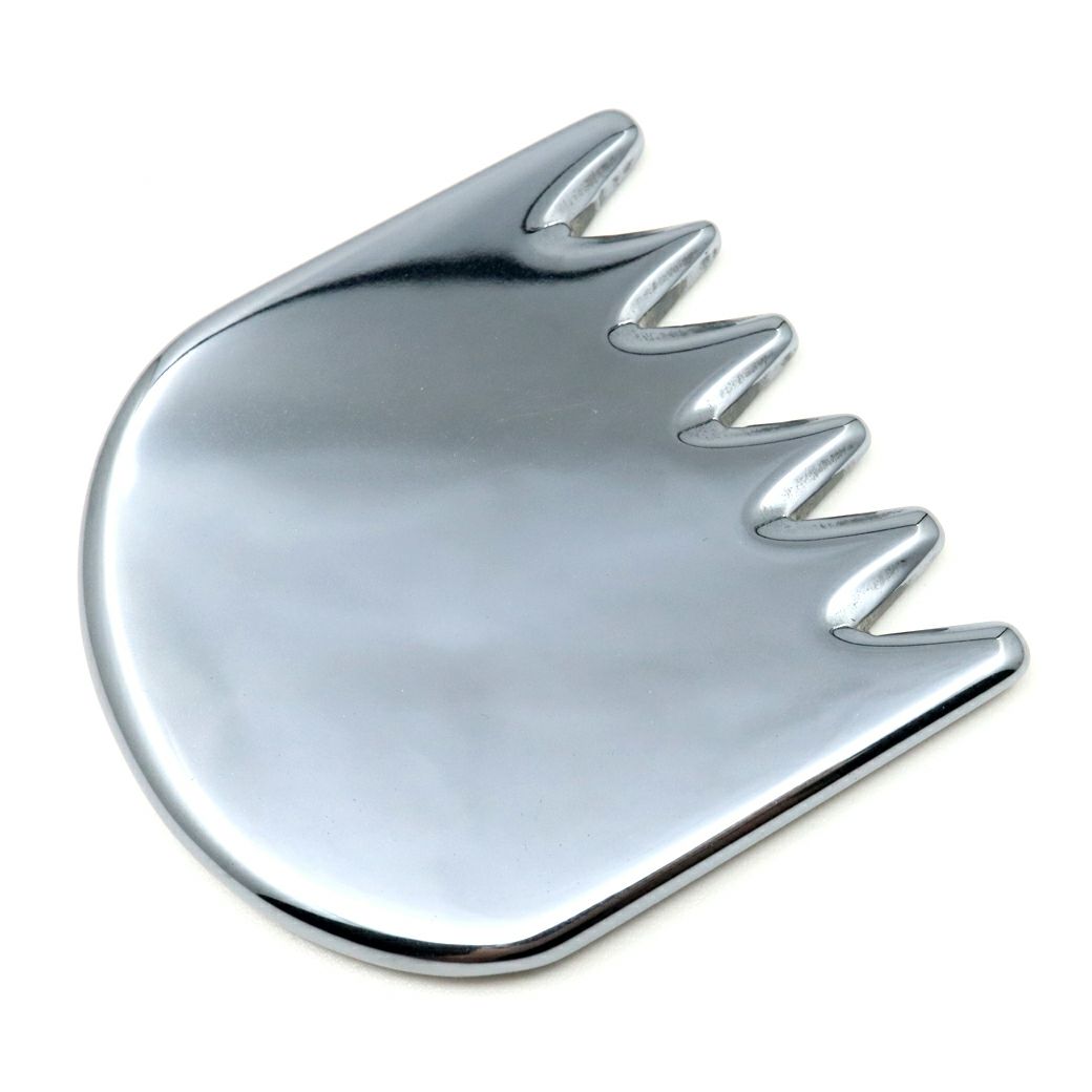 テラヘルツ鉱石 かっさ プレート 櫛型 ギザギザ フェイシャルマッサージ 美容 健康 Terahertz 鏡面加工