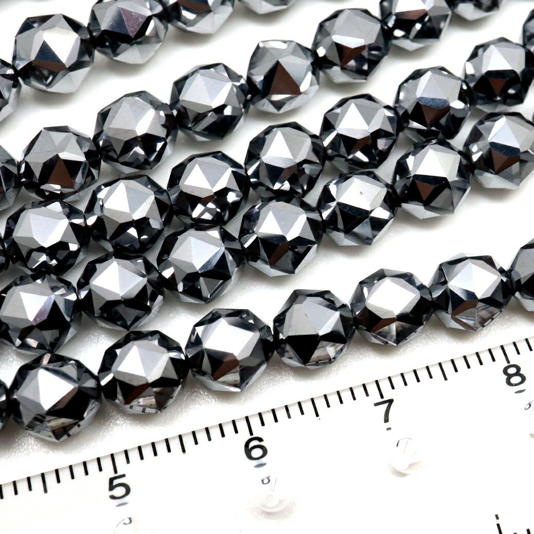 テラヘルツ鉱石 ビーズ パーツ スターカット 6mm 一連 約40cm 美容 健康 Terahertz