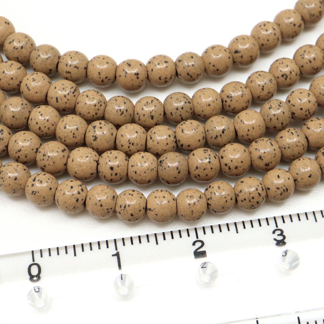 北投石 ビーズ パーツ 4mm 橙色 オレンジ 一連 約40cm 台湾産 ほくとうせき セラミック ラジウム Hokutolite