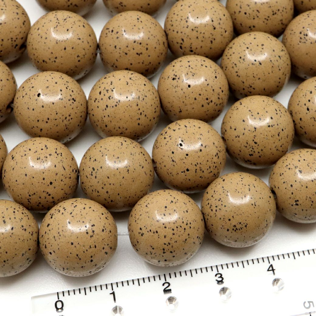 北投石 ビーズ パーツ 14mm 橙色 オレンジ 一連 約40cm 台湾産 ほくとうせき セラミック ラジウム Hokutolite