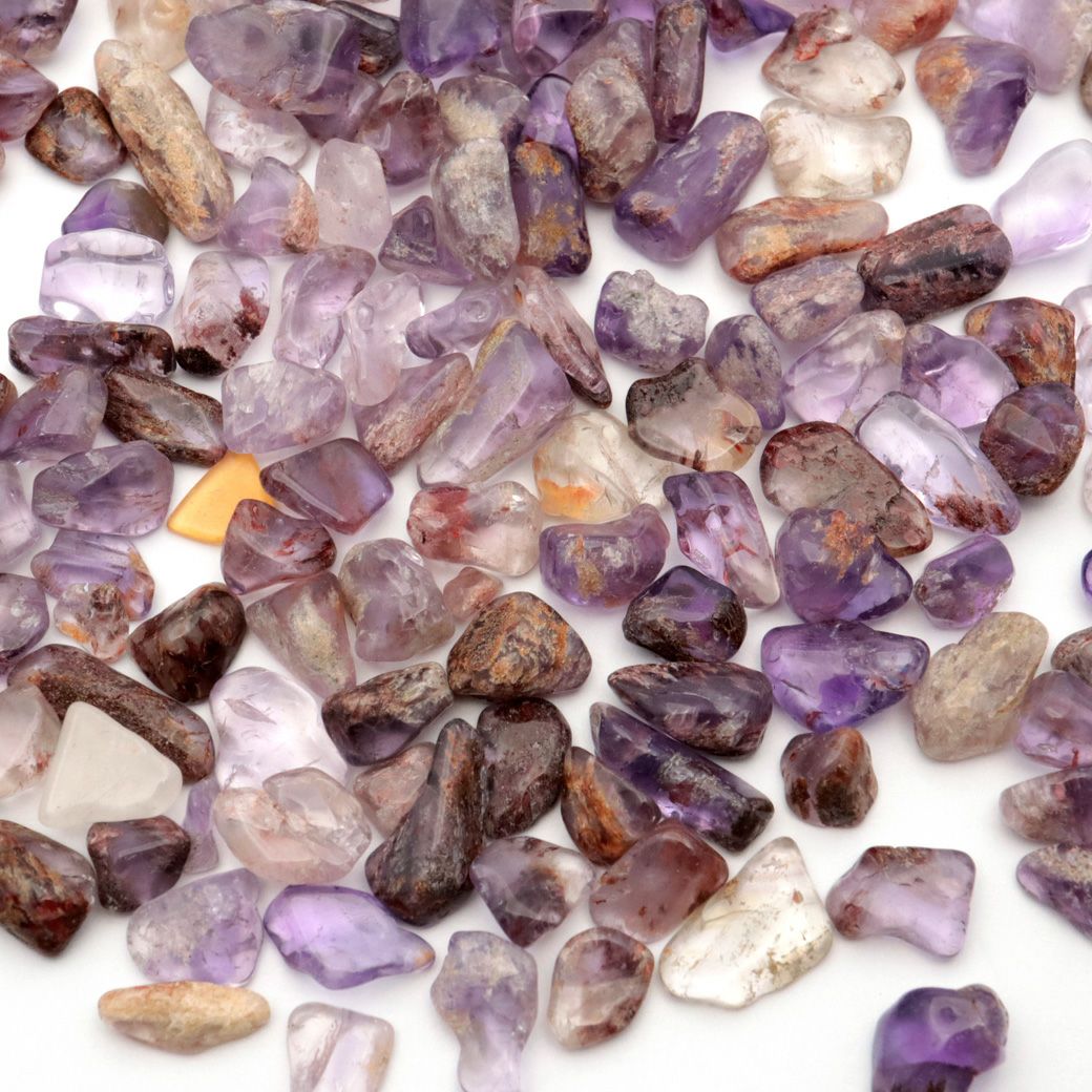 アメジスト エレスチャル 小粒 さざれ 100g 天然石 チップ レジン封入に 材料 パーツ 浄化 パワーストーン Amethyst Elestial