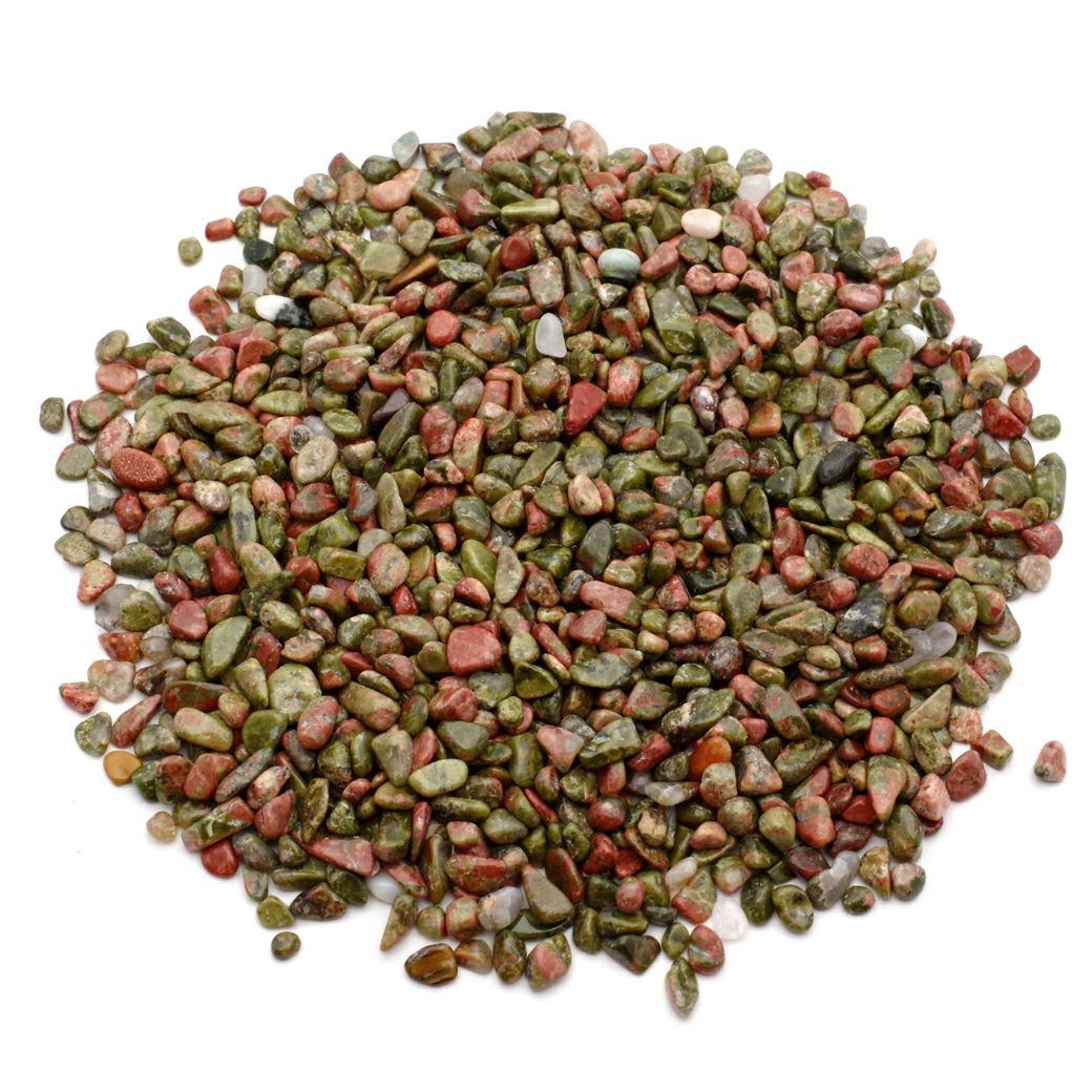 ユナカイト さざれ 中粒 100g 天然石 チップ レジン封入に 材料 パーツ 浄化 パワーストーン Unakite