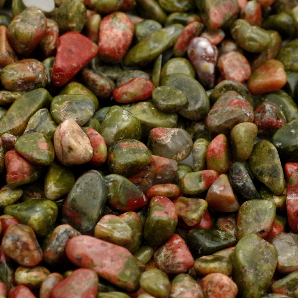 ユナカイト さざれ 中粒 100g 天然石 チップ レジン封入に 材料 パーツ 浄化 パワーストーン Unakite