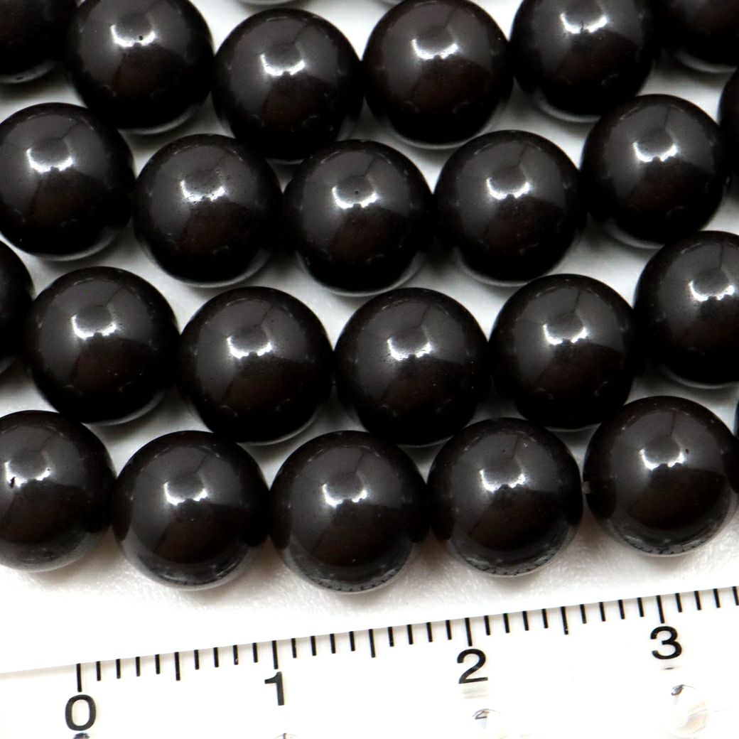 北投石 ビーズ パーツ 8mm 黒色 ブラック 一連 約40cm 台湾産 ほくとうせき セラミック ラジウム Hokutolite