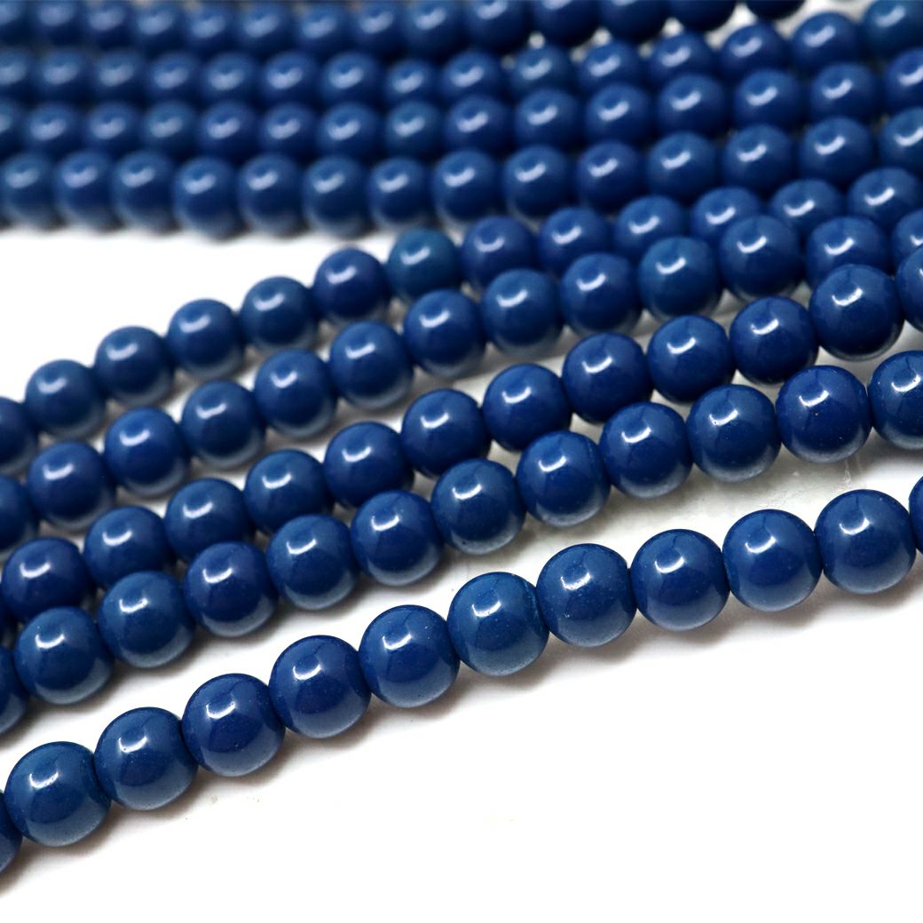 北投石 ビーズ パーツ 4mm 青色 ブルー 一連 約40cm 台湾産 ほくとうせき セラミック ラジウム Hokutolite