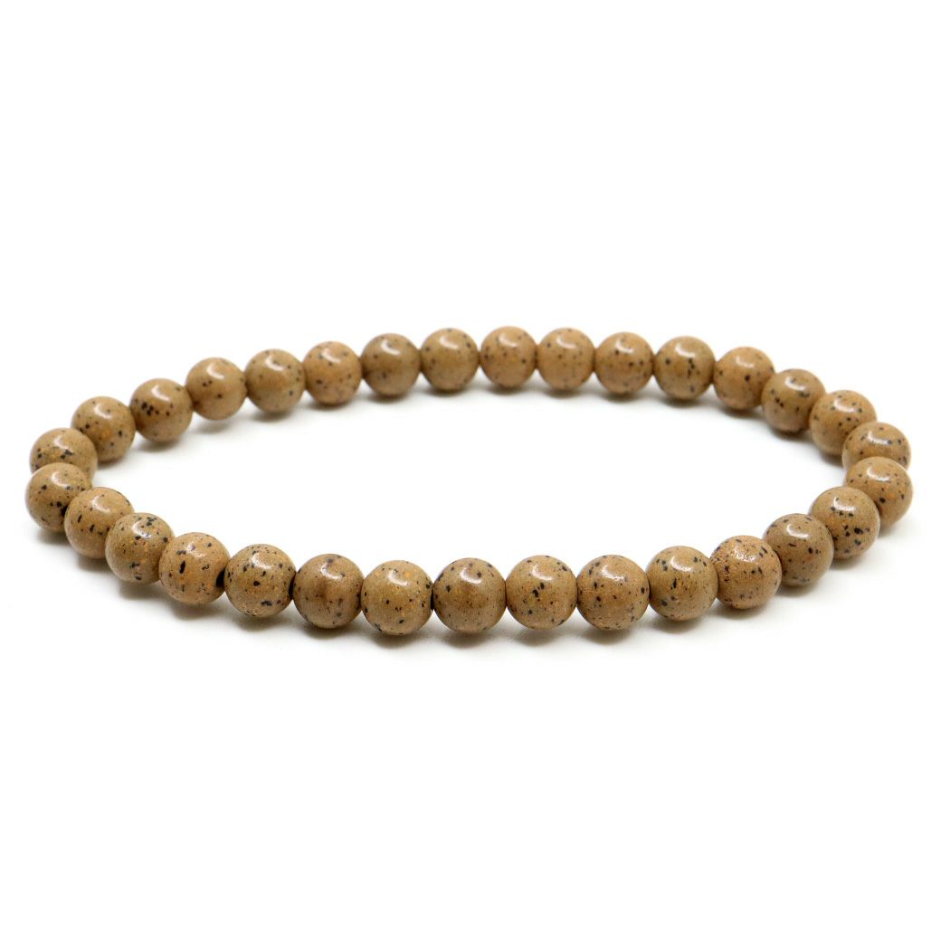 北投石 ブレスレット 6mm 橙色 オレンジ 台湾産 ほくとうせき セラミック ラジウム Hokutolite