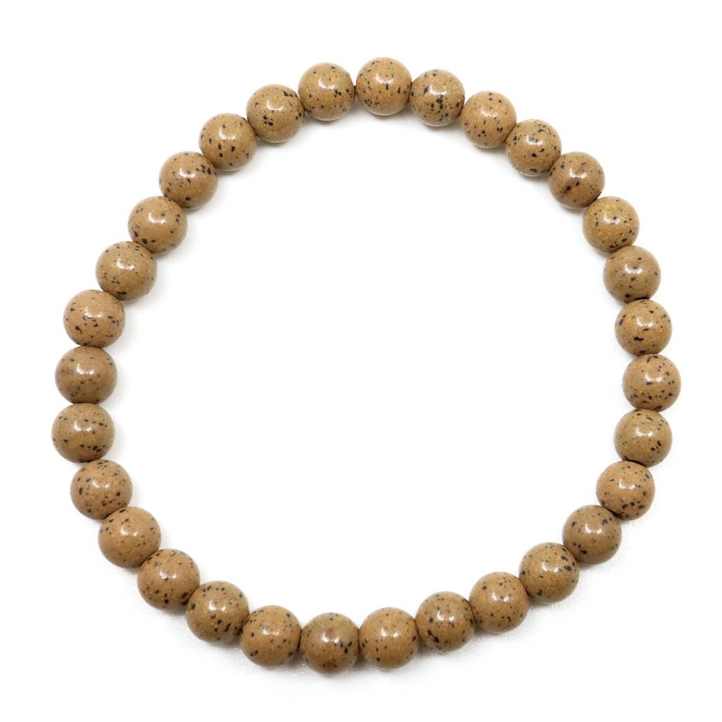 北投石 ブレスレット 6mm 橙色 オレンジ 台湾産 ほくとうせき セラミック ラジウム Hokutolite