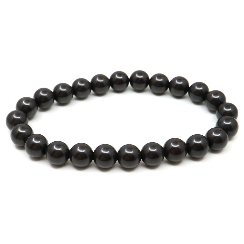 北投石 ブレスレット 8mm 黒色 ブラック 台湾産 ほくとうせき セラミック ラジウム Hokutolite