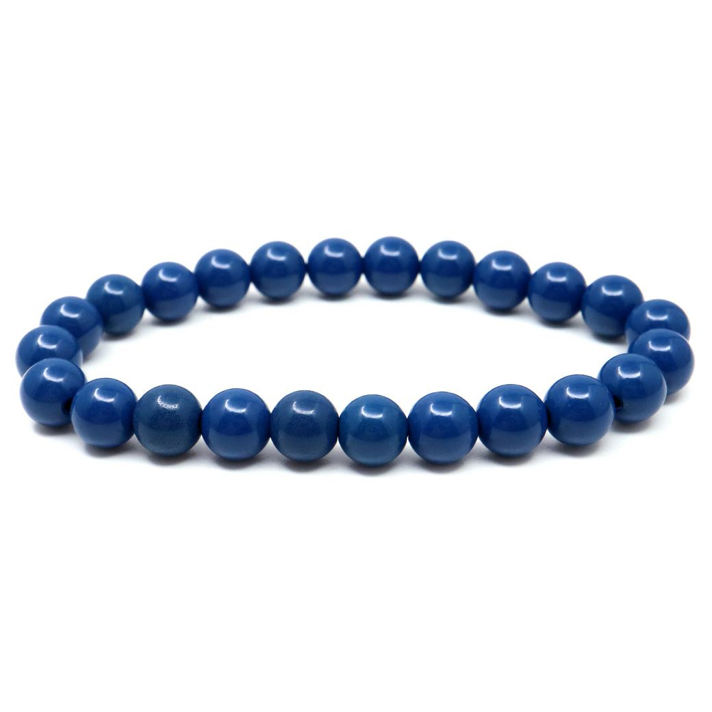 北投石 ブレスレット 8mm 青色 ブルー 台湾産 ほくとうせき セラミック ラジウム Hokutolite