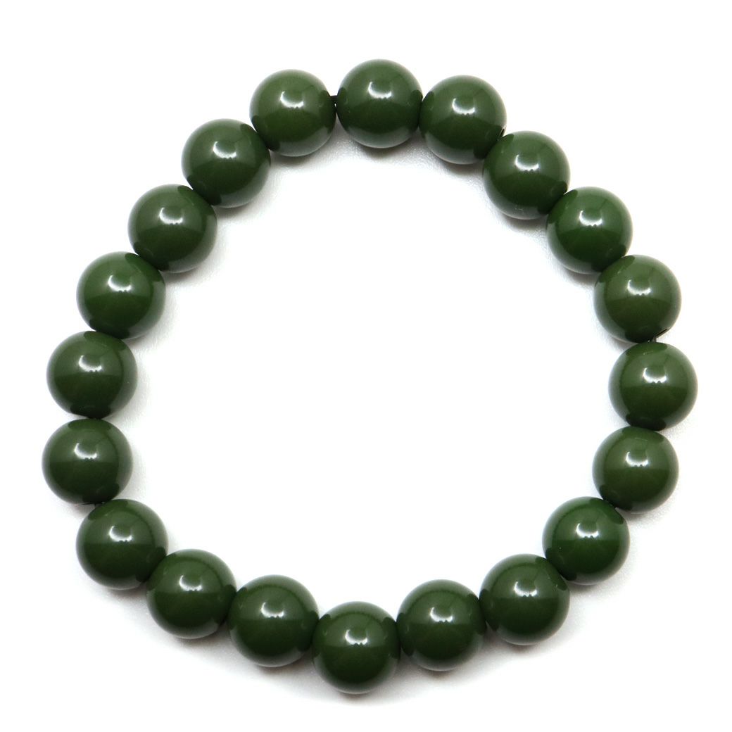 北投石 ブレスレット 10mm 緑色 グリーン 台湾産 ほくとうせき セラミック ラジウム Hokutolite