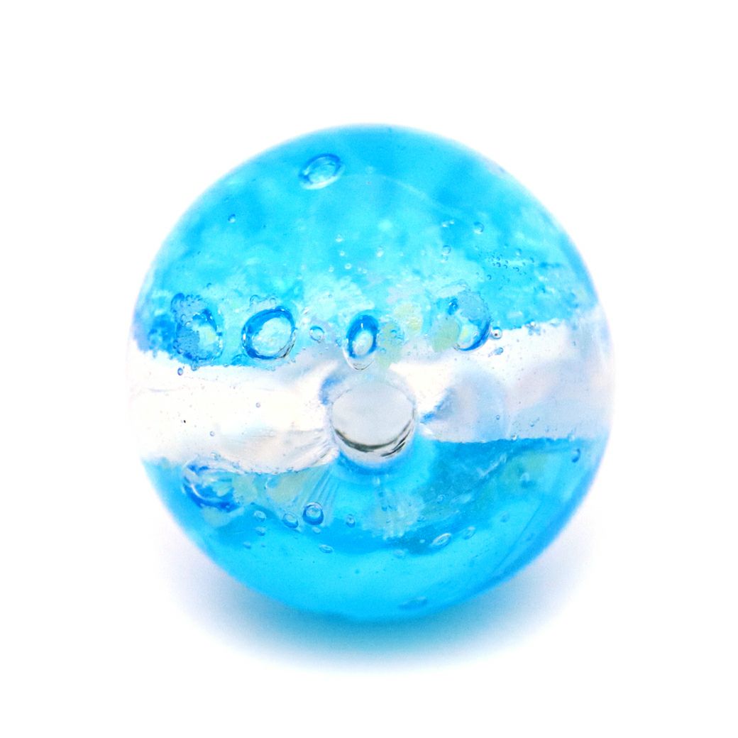 パナリブルー ホタルガラス ビーズ 粒売り 8mm 光る 夜光 バラ売り とんぼ玉 パーツ 沖縄 お土産 パナリ島