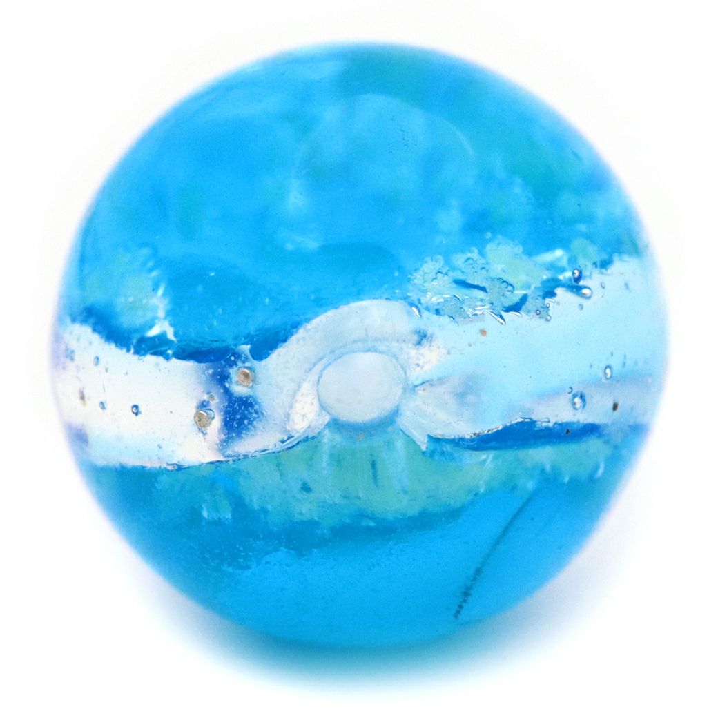 パナリブルー ホタルガラス ビーズ 粒売り 12mm 光る 夜光 バラ売り とんぼ玉 パーツ 沖縄 お土産 パナリ島