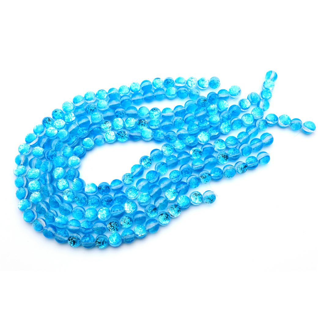 パナリブルー ホタルガラス ビーズ 一連 10mm 40玉 光る 夜光 とんぼ玉 パーツ 沖縄 お土産 パナリ島