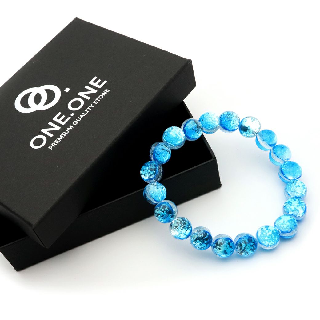 再販）ラピスラズリとホタルガラスのブルーブレスレット 楽天市場