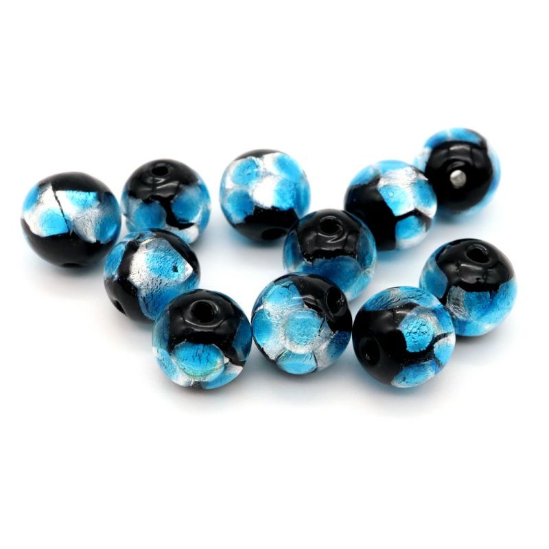 ホタルガラス ビーズ 粒売り 12mm ライトブルー 水色 バラ売り